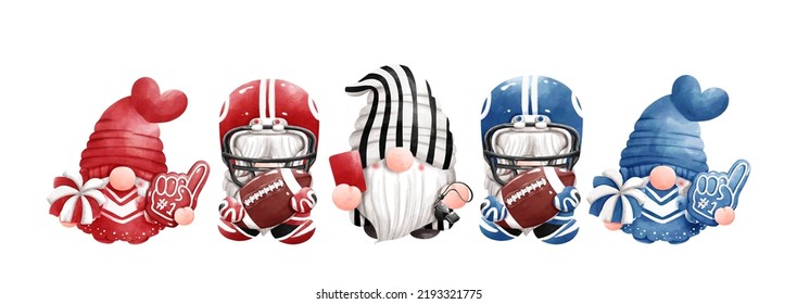 American football gnome banner, vector illustration