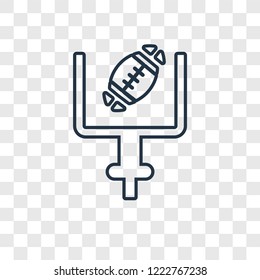 American Football Goal concept vector linear icon isolated on transparent background, American Football Goal concept transparency concept in outline style