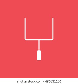 American Football Goal Flat Icon On Red Background