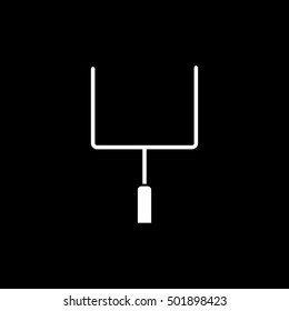 American Football Goal Flat Icon On Black Background