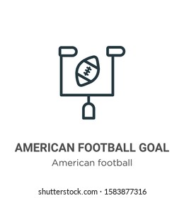 American football goal outline vector icon. Thin line black american football goal icon, flat vector simple element illustration from editable american football concept isolated on white background