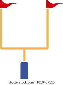 American Football Goal Post Icon. Flat Color Design. Vector Illustration.