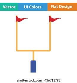 American Football Goal Post Icon. Flat Color Design. Vector Illustration.