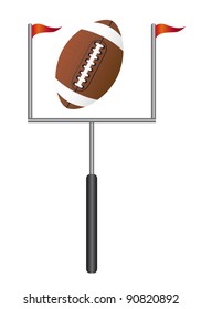 American Football With Goal Post Isolated Vector Illustration