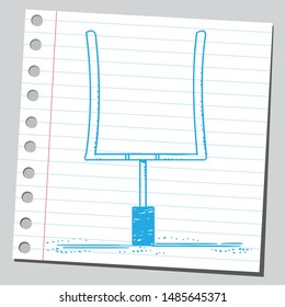 American football goal posts (sketch style drawing).