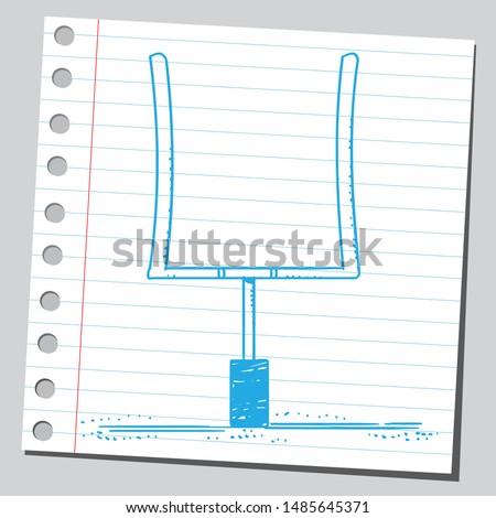 American football goal posts (sketch style drawing).
