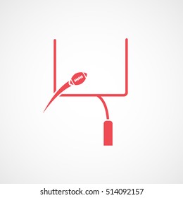American Football Goal Red Flat Icon On White Background