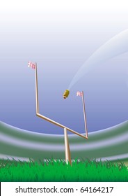 American football goalpost and stadium.