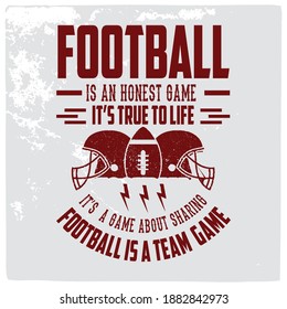 American football graphic, Old school vector graphic for fashion and printing. Retro artwork and typography. Tee shirt vector graphics.