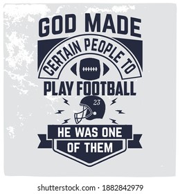 American football graphic, Old school vector graphic for fashion and printing. Retro artwork and typography. Tee shirt vector graphics.