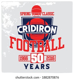 American football graphic, Old school vector graphic for fashion and printing. Retro artwork and typography. Tee shirt vector graphics.
