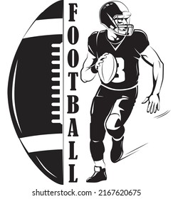 American Football Football Graphic Silhouette Players Stock Vector ...