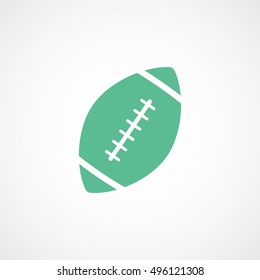 American Football Green Flat Icon On White Background