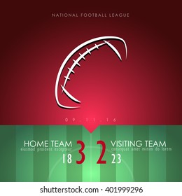 American Football Green Red Freehand Sketch Sparse Graphic Design Vector Illustration EPS10
