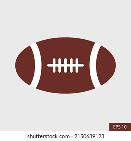 American football, Gridiron football, Rugby ball vector icon in flat style design for website design, app, UI, isolated on white background. EPS 10 vector illustration.