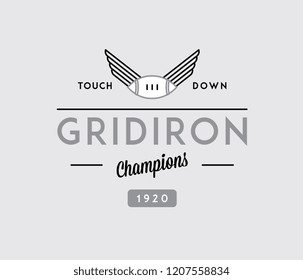 American football gridiron touchdown black on white is a vector illustration about sport