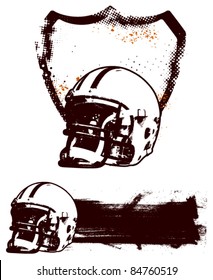 American Football Grunge Shield And Banner