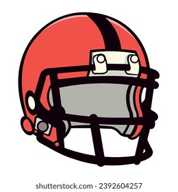 american football headgear front view isolated