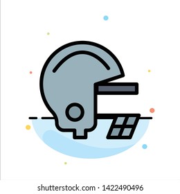 American, Football, Helmet Abstract Flat Color Icon Template