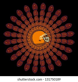 american football helmet and ball vector art