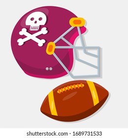 american football helmet with ball vector illustration for sport concept 