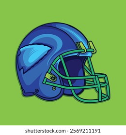 American Football Helmet Blue color illustratin design