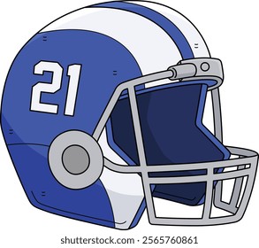 American Football Helmet Cartoon Colored Clipart