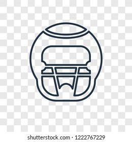 American Football HElmet concept vector linear icon isolated on transparent background, American Football HElmet concept transparency concept in outline style