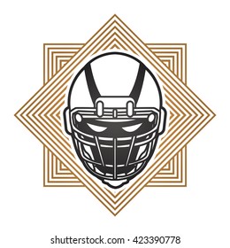American football Helmet designed on confuse line square graphic vector.