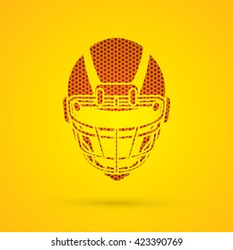 American football Helmet designed using hexagon pattern graphic vector.