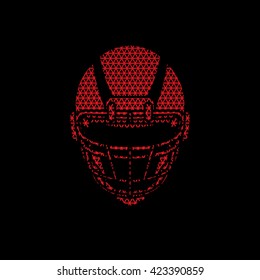 American football Helmet designed using red geometric pattern graphic vector.