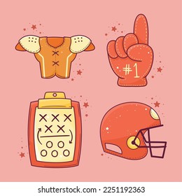 american football helmet and equipment icons