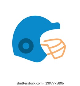 American football helmet filled flat icon, flat vector sign, colorful pictogram isolated on white. Symbol, logo illustration. Pixel perfect vector graphics