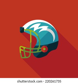 american football helmet flat icon with long shadow,eps10