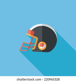 american football helmet flat icon with long shadow,eps10
