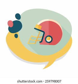 american football helmet flat icon with long shadow,eps10