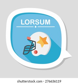 american football helmet flat icon with long shadow,eps10