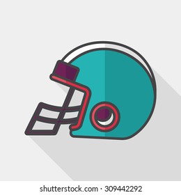 american football helmet flat icon with long shadow,eps10