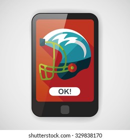 american football helmet flat icon with long shadow,eps10