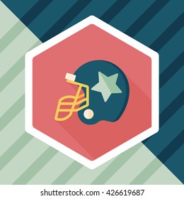 american football helmet flat icon with long shadow,eps10