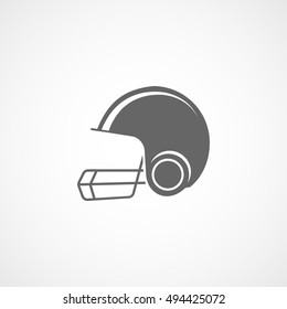 American Football Helmet Flat Icon On White Background