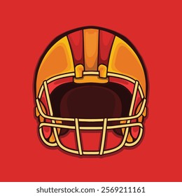 American Football Helmet front view design.