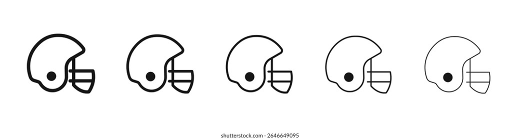 american football helmet icon black and white vector sign