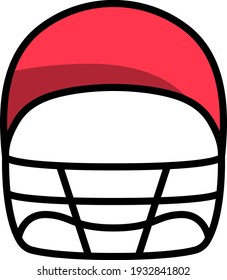 American Football Helmet Icon. Editable Outline With Color Fill Design. Vector Illustration.