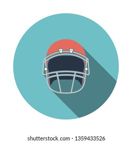 American football helmet icon. Flat color design. Vector illustration.