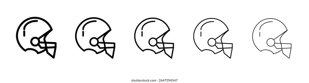 american football helmet icon flat illustration set logo