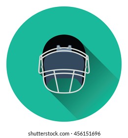 American football helmet icon. Flat color design. Vector illustration.