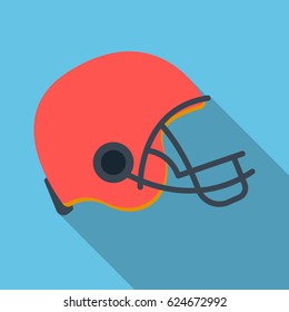 American football helmet icon in flate style. USA country symbol stock vector illustration.