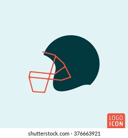 American football helmet icon. American football helmet isolated minimal design. Vector illustration.