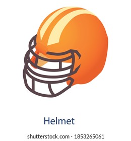 American football helmet icon. Isometric of american football helmet vector icon for web design isolated on white background